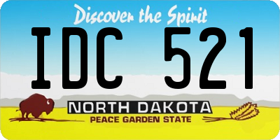 ND license plate IDC521