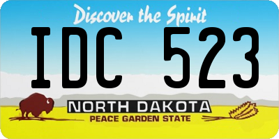 ND license plate IDC523