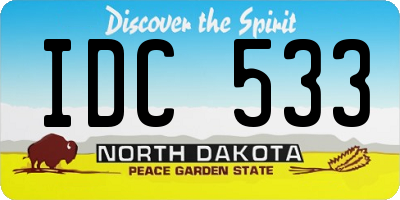 ND license plate IDC533