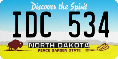 ND license plate IDC534