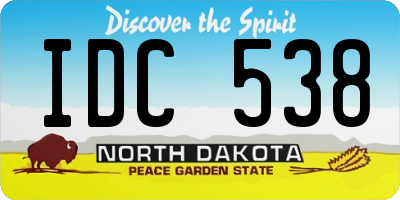 ND license plate IDC538