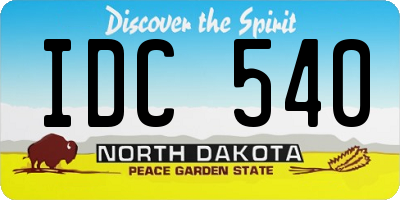 ND license plate IDC540