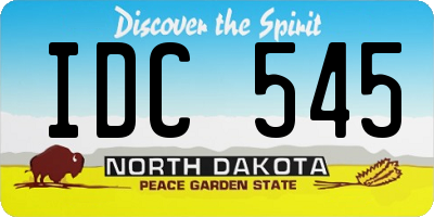 ND license plate IDC545