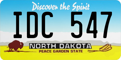 ND license plate IDC547