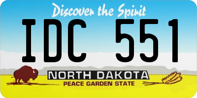 ND license plate IDC551