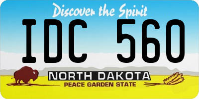 ND license plate IDC560