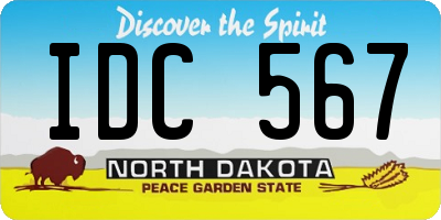 ND license plate IDC567