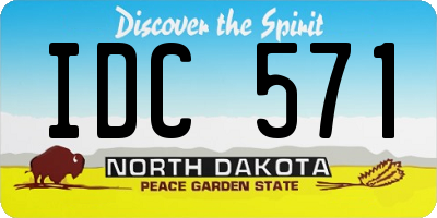 ND license plate IDC571
