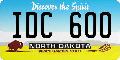 ND license plate IDC600