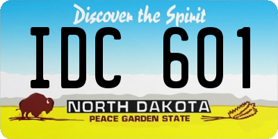 ND license plate IDC601
