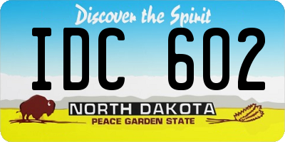 ND license plate IDC602