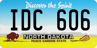 ND license plate IDC606