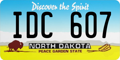 ND license plate IDC607