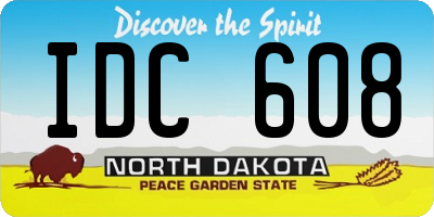 ND license plate IDC608
