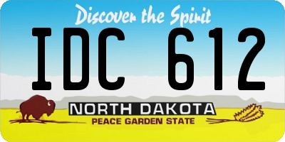 ND license plate IDC612