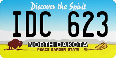 ND license plate IDC623