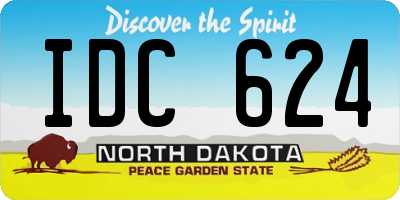 ND license plate IDC624