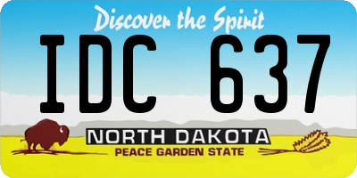 ND license plate IDC637