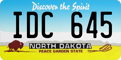 ND license plate IDC645