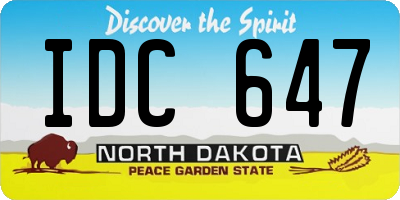 ND license plate IDC647