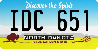 ND license plate IDC651