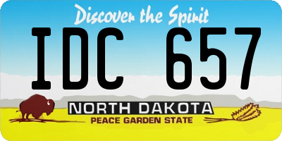 ND license plate IDC657