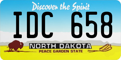 ND license plate IDC658