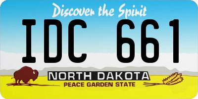ND license plate IDC661
