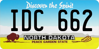 ND license plate IDC662