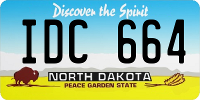 ND license plate IDC664