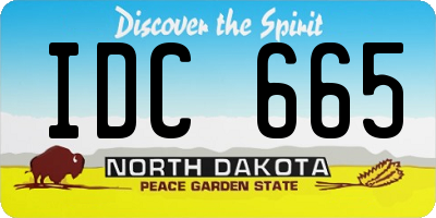 ND license plate IDC665
