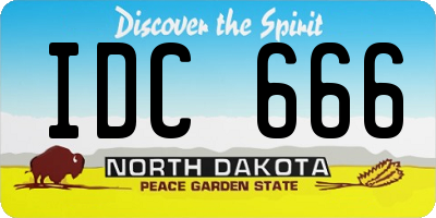 ND license plate IDC666