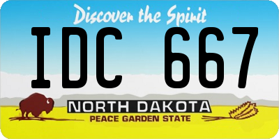 ND license plate IDC667