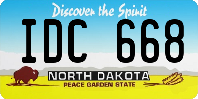 ND license plate IDC668