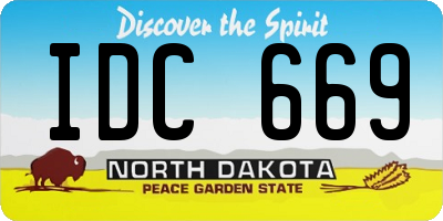 ND license plate IDC669