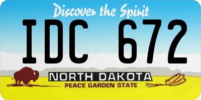 ND license plate IDC672