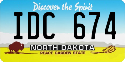 ND license plate IDC674
