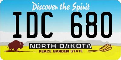 ND license plate IDC680
