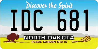 ND license plate IDC681