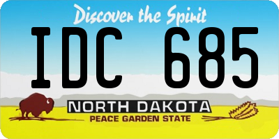 ND license plate IDC685