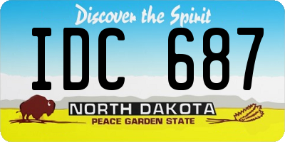 ND license plate IDC687
