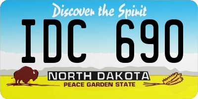 ND license plate IDC690