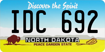 ND license plate IDC692