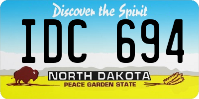 ND license plate IDC694