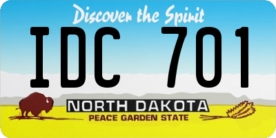 ND license plate IDC701