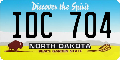 ND license plate IDC704