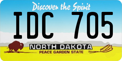 ND license plate IDC705