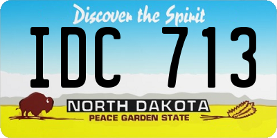 ND license plate IDC713
