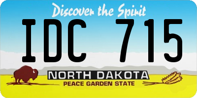 ND license plate IDC715