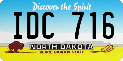 ND license plate IDC716